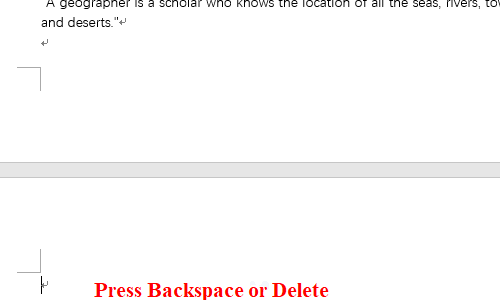 Press backspace or delete