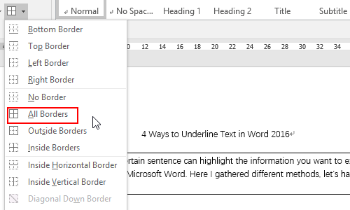 How to Add Borders to Paragraphs in Word 2016