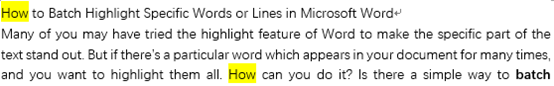 How to Batch Highlight Specific Words or Lines in Microsoft Word