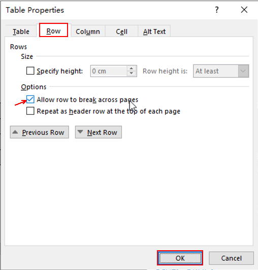 How to Prevent Tables from Breaking Across Pages in Word