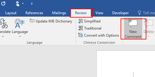 How to Insert or Delete a Comment to Specific Text in Word