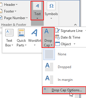 How to Insert a Drop Cap in Word Document