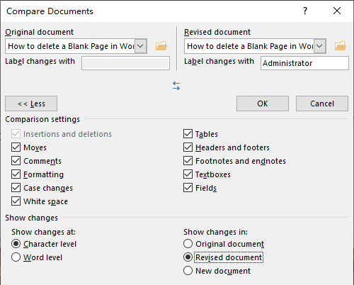 How to Compare Two Documents in Word Side-by-Side