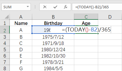 How to Calculate Ages from Birthdate Automatically in Excel