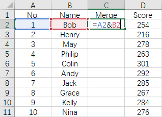 How to Combine the Content from 2 Columns in Excel