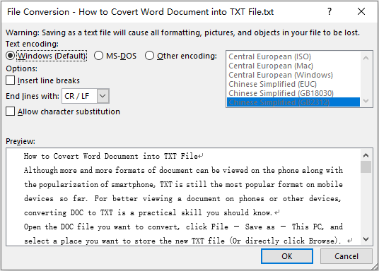 How to Convert Word Document into TXT File