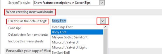 How to Set the Default Font and Size in Excel