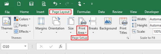 How to Set and Clear the Print Area in Excel 2016