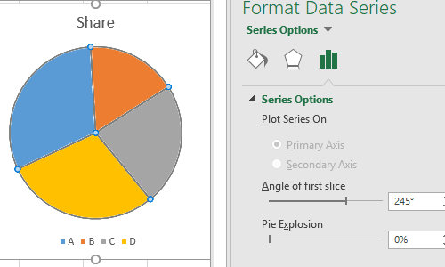 How to Rotate a Pie Chart in Excel