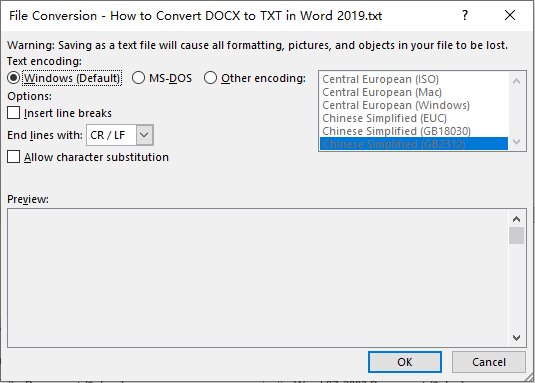 How to Convert DOCX to TXT in Word 2019