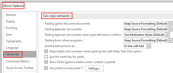 How to Set Default Paste Option in Microsoft Word