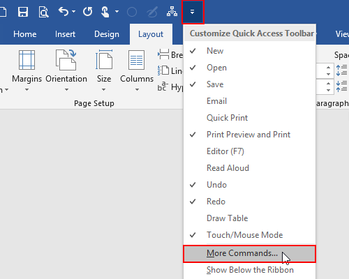 How to Change the Page Setup of a Document in Word 2019