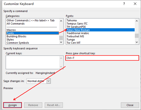 How to Set Shortcuts for Frequently Used Fonts in Word