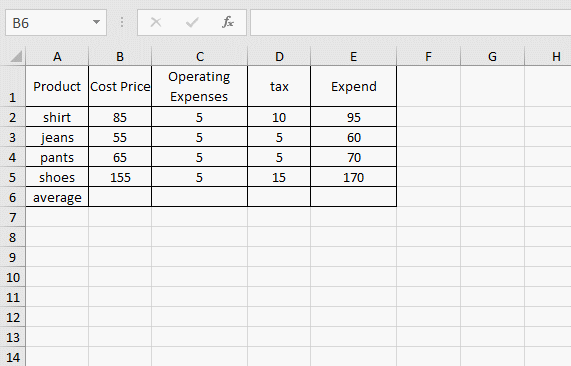 How to Insert an Average Function