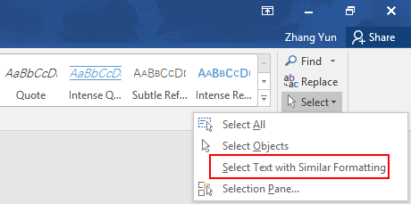 How to Batch Select Text with Similar Formatting in Microsoft Word