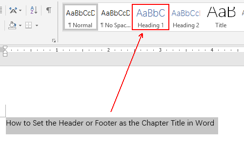 How to Set the Header or Footer as the Chapter Title in Word
