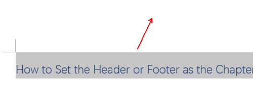 Double click the header area