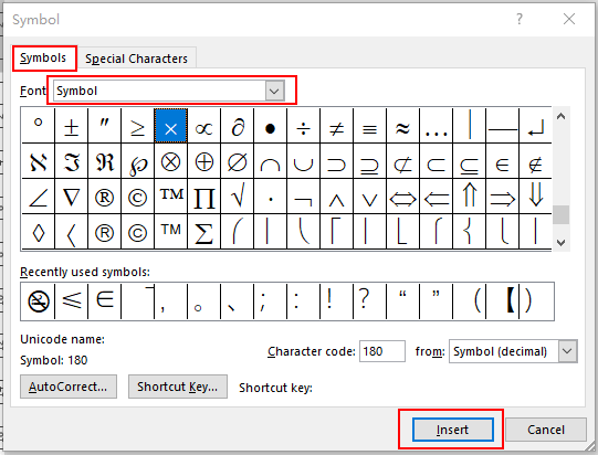 Insert Mathematical Symbols In Word