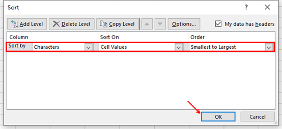How to Sort Excel Cells by the Number of Characters