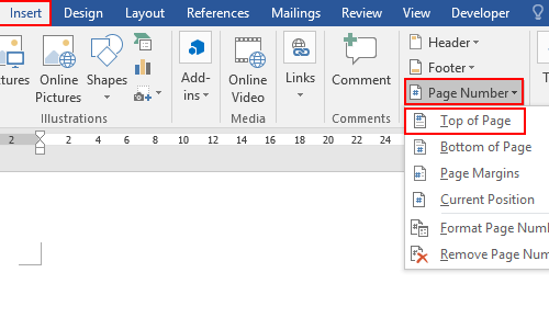 How to Insert Page Numbers in Word Document