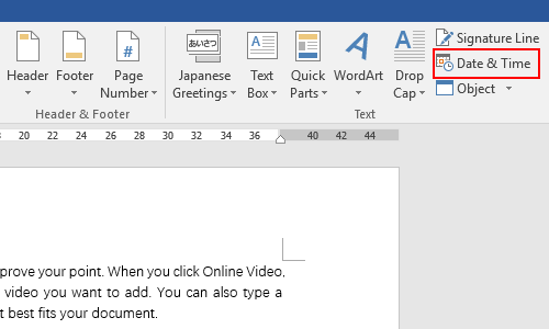 How to Insert Date & Time in Microsoft Word Document