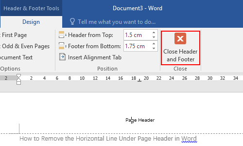 How to Remove the Horizontal Line in the Page Header of Word