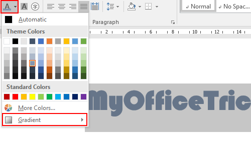 How to Add Gradient Color to Text in Microsoft Word