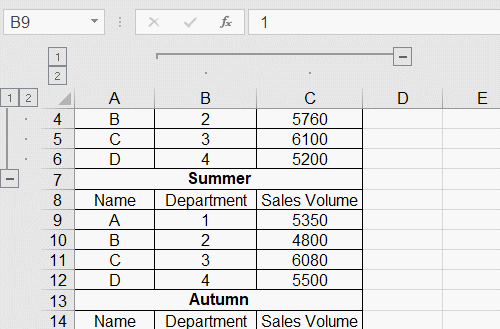 How to Fold Specific Rows or Columns in Microsoft Excel