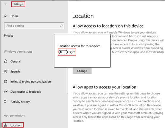 How to Allow or Deny Access to Location in Windows 10