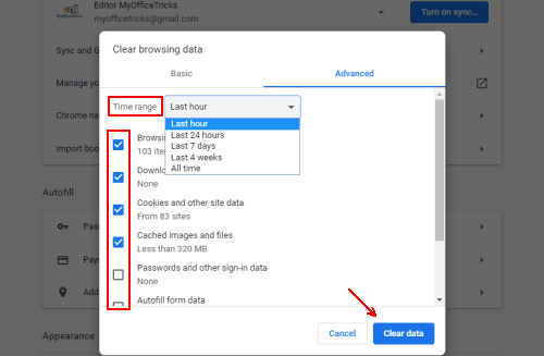 How to Clear the Browsing Data in Google Chrome