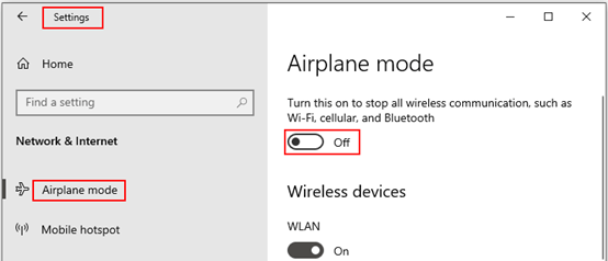 How to Turn On or Off Airplane Mode on Windows 10
