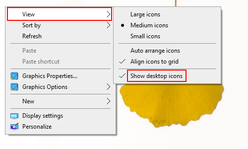 How to Hide or Show Desktop Icons on Windows 10