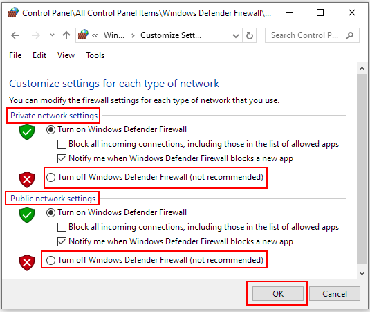How to Turn off Windows Defender Firewall on Windows 10