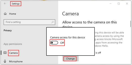 How to Disable Camera on Windows 10