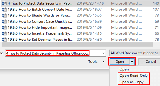 How to Open a Word Document as Copy or READ-ONLY