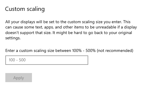 How to Change the Scaling Size of Text and Apps in Win 10