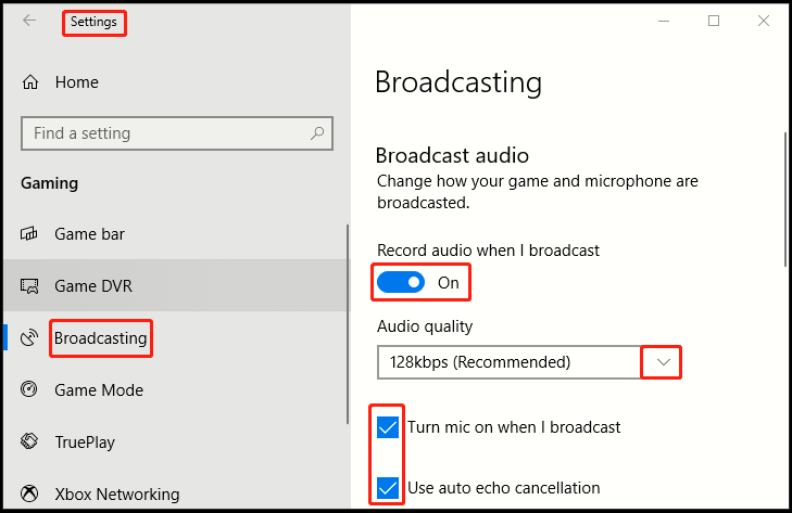 How to Customize Broadcasting in Windows 10