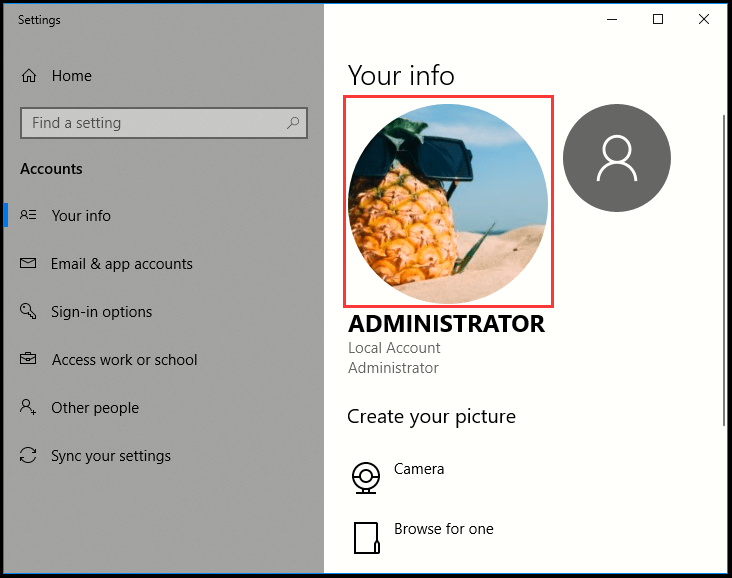 How to Change Account Picture in Windows 10