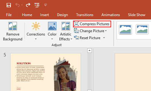 How to Compress the Pictures Inserted in PowerPoint Slides