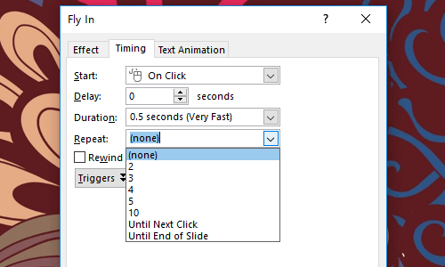 How to Loop an Animation Effect in Microsoft PowerPoint