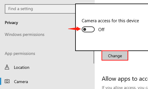 How to Enable or Disable the Camera in Windows 10