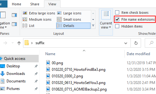 How to Modify the Name Extensions of a Batch of Files in Win 10
