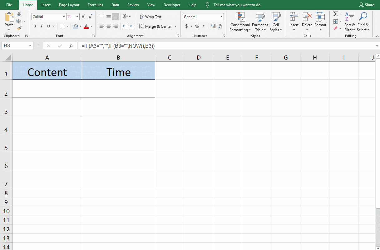 How Does Excel Automatically Record the Time of Data Entry?