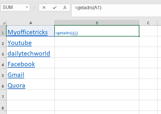 How To Extract URLs From Hyperlinks In Excel