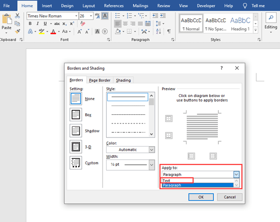 How to Put a Colorful Border Around Text in a Microsoft Word