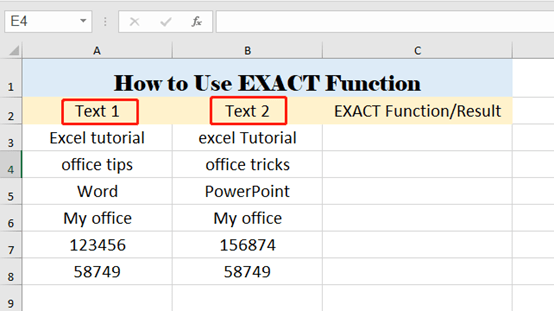 How To Use EXACT Function In Excel—Simple Tutorial