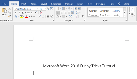 Microsoft Word 2016 Funny Tricks Tutorial