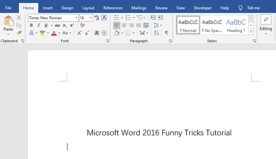 Word 2016 Funny Tricks Tutorial