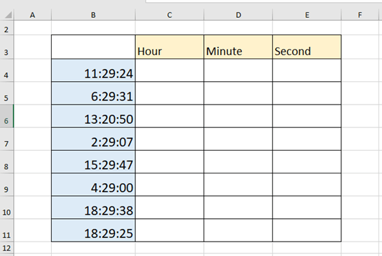 How to Extract Hours/Minutes/Seconds from Time in Excel