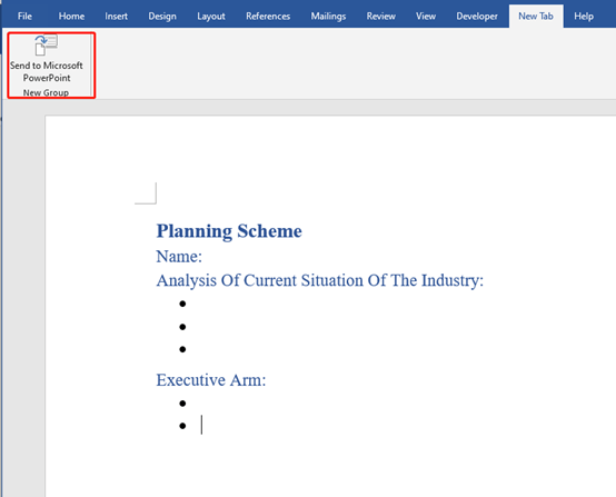 Export/ Convert a Word Document to PowerPoint File